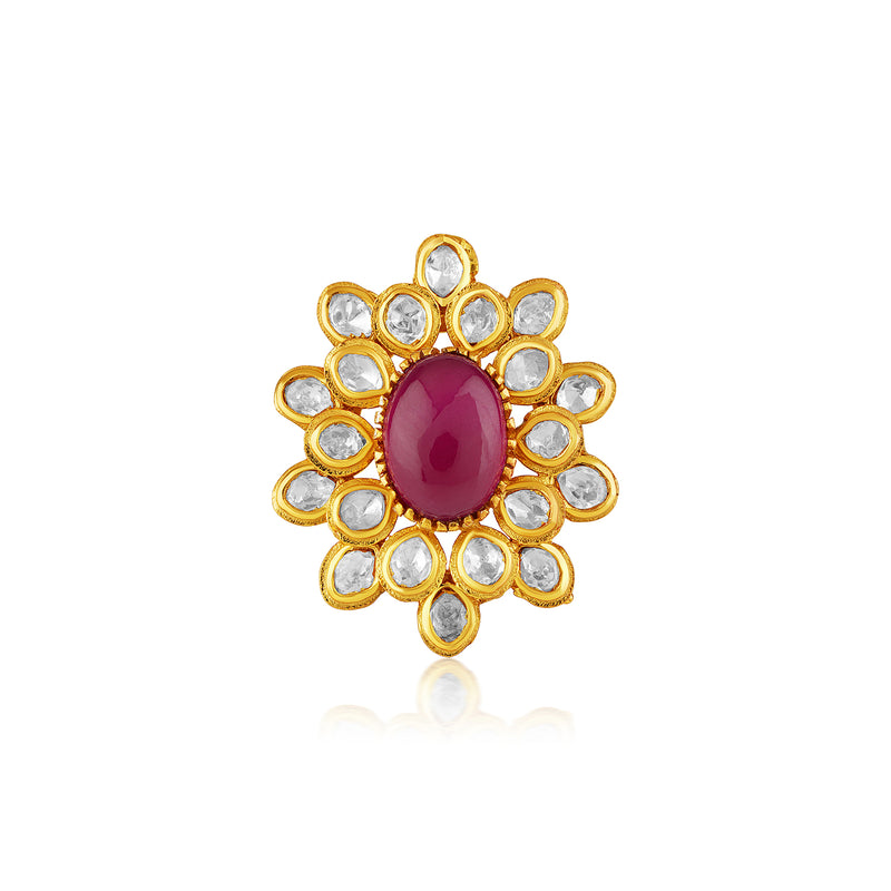 The Crimson Moissanite Halo