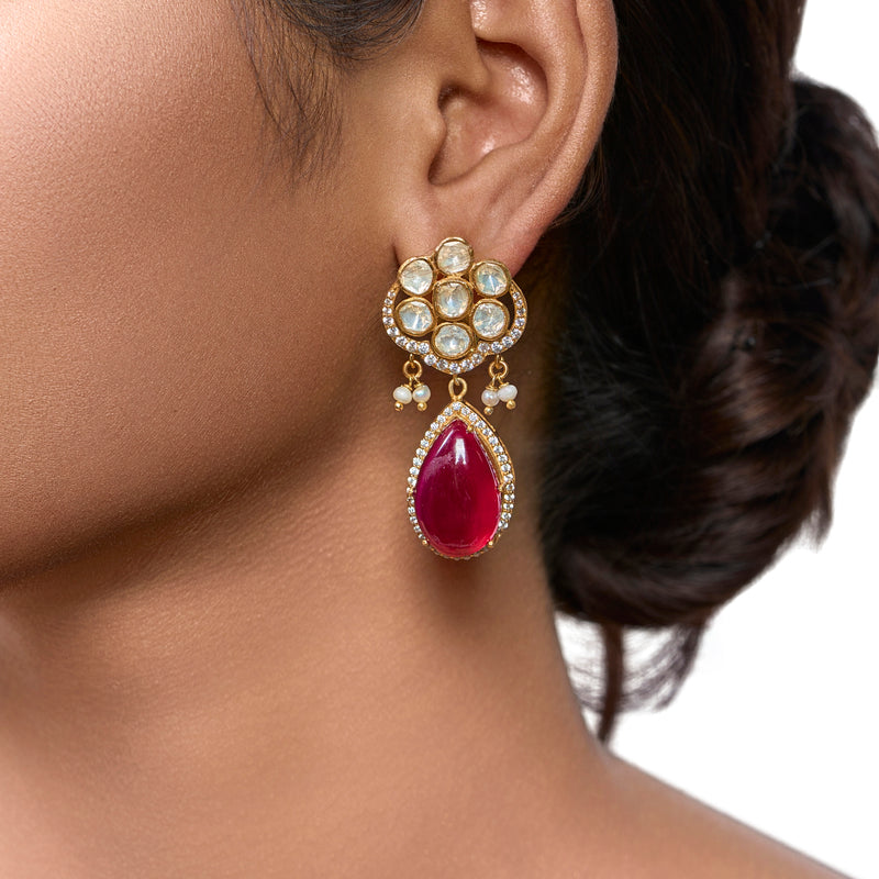 The Crimson Moissanite Studs