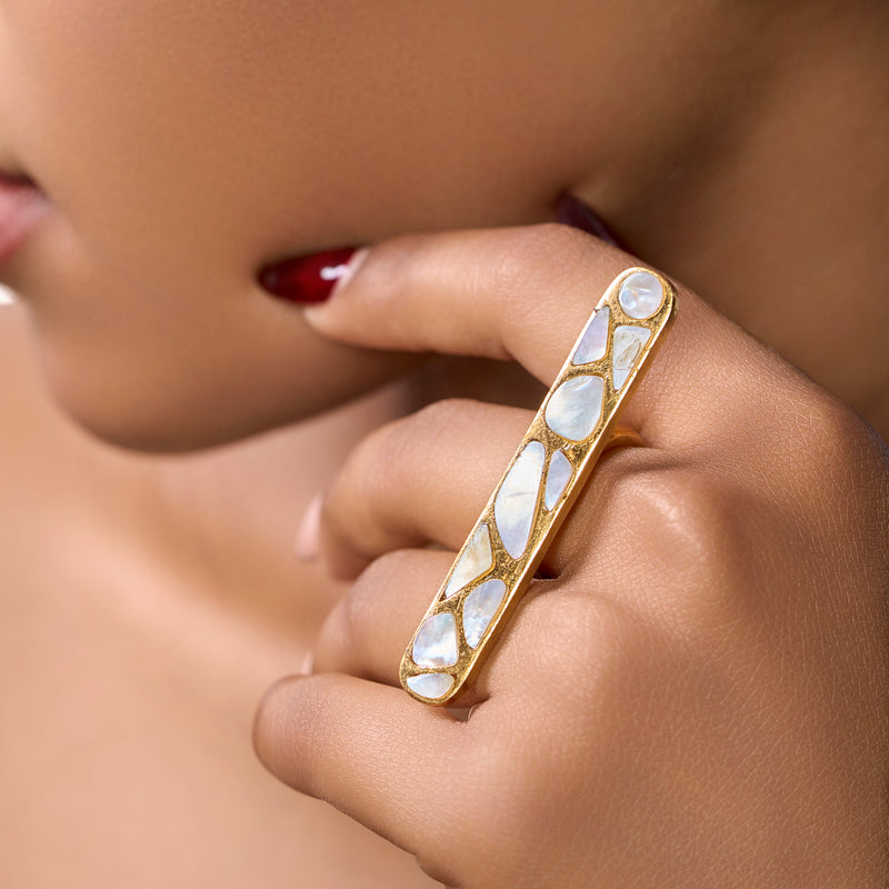 The Nacre Moon-Drop Ring