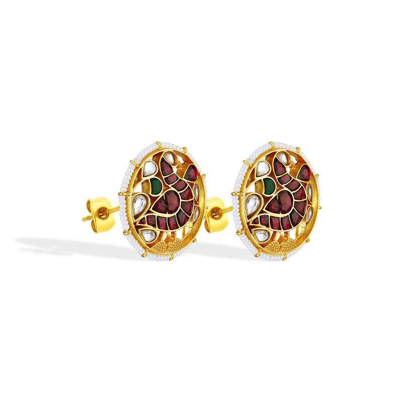 The Khaka Crimson Studs