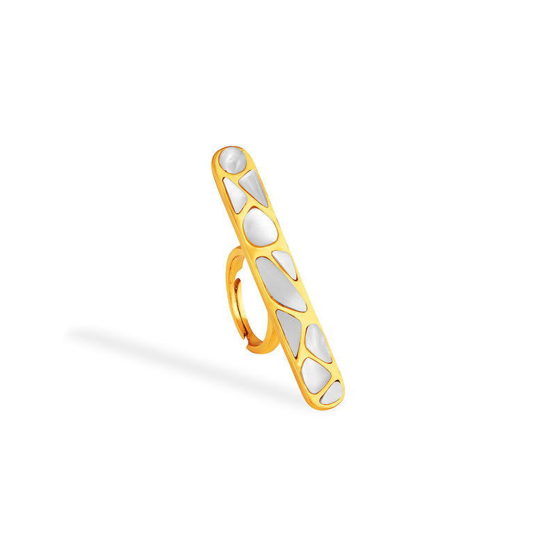 The Nacre Moon-Drop Ring