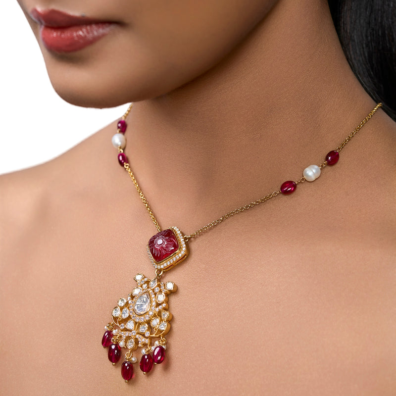 The Crimson Halo Necklace