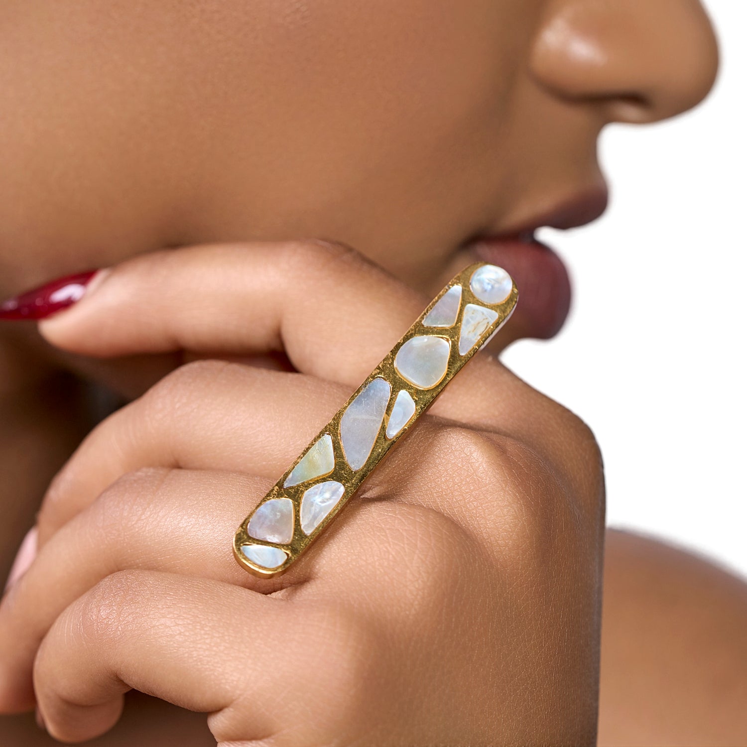 The Nacre Moon-Drop Ring